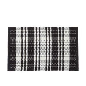 NEW Comfort Bay Chindi Throw Rug Black & White 18 in x 28 in